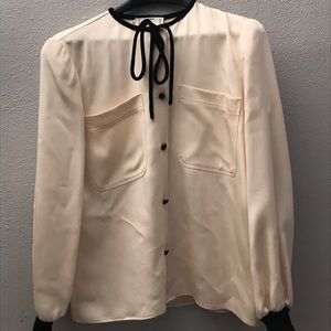 Vintage Valentino Miss V ivory silk blouse